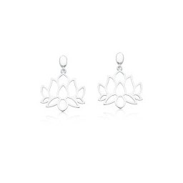 Brinco de Prata 925 Flor de Lotus