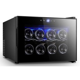 ADEGA BRITANIA C/ DISPLAY DIGITAL P/ 8 GARRAFAS - PRETO
