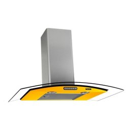 COIFA DE PAREDE C/ VIDRO CURVO 75CM - DUTO SLIM - AMARELO C/ INOX