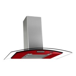 COIFA DE PAREDE VIDRO VERMELHA INOX - 80CM 140W