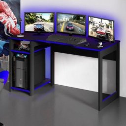 MESA GAMER SUPORTA ATE TRES MONITORES C/ PRATELEIRA