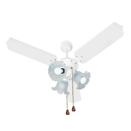 VENTILADOR DE TETO TRON 130W - P/ 3 LAMPADAS - BRANCO
