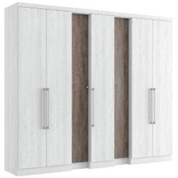 GUARDA ROUPAS LUX COM ROUPEIRO - 7 PORTAS 4 GAVETAS - MDF/MDP