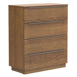 COMODA MADESA COM 4 GAVETAS - C/ CORREDIÇAS METALICAS - MARROM RUSTICO