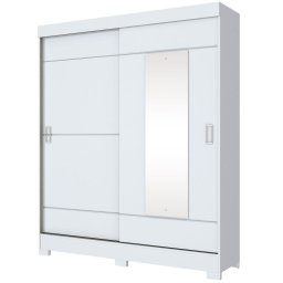 GUARDA ROUPA HENN C/ 2 PORTAS DE CORRER - 2 GAVETAS E ESPELHO