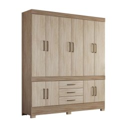 QUARTO COMPLETO CASAL DEMOBILE C/ 3 PEÇAS - NOGAL