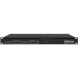 ROTEADOR MIKROTIK C/ 12 PORTAS DE CONEXÃO E PORTA USB - PRETO