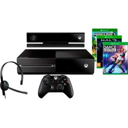 CONSOLE XBOX ONE 500GB + KINECT + 3 JOGOS + CONTROLE WIRELESS + HEADSET