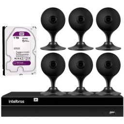 Kit Intelbras 6 Cameras Cftv Wifi Full Hd 7,2mpx Ia Nvr 4 Canais com Hd Sata 1tb