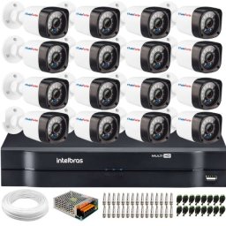 KIT 16 CAMERAS CFTV FULL HD C/ INFRAVERMELHO + DVR INTELBRAS+ HD 1TB
