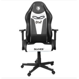 CADEIRA GAMER GIRATORIA ERGONOMICA - PRETO/BRANCO - SUPORTA ATE 150KG