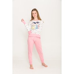 Pijama Feminino Infantil / Juvenil Turma da Monica Manga Longa com Calça em Algodão 24040068