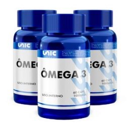Kit Óleo de Peixe 1000mg (Ômega 3) 3 frascos de 60 Cáps