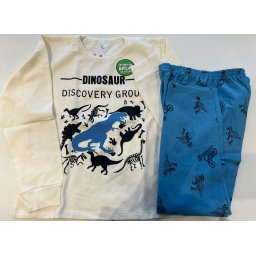 Pijama Masculino Infantil Abrange Dinossauro que brilha no Escuro Moletom Flanelado 9060