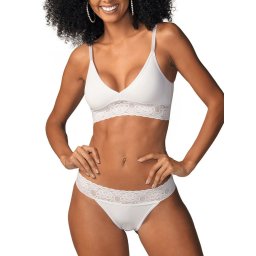 Conjunto Lingerie Confortável Sutiã Sem Bojo Sem Aro Calcinha Caríbdis Renda DeMillus 61332-53331