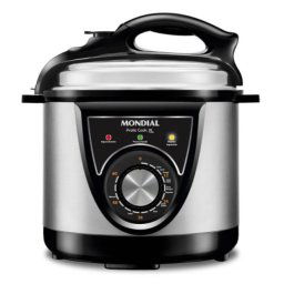 PANELA DE PRESSAO ELETRICA MONDIAL 3L 700W 220V - INOX/PRETA