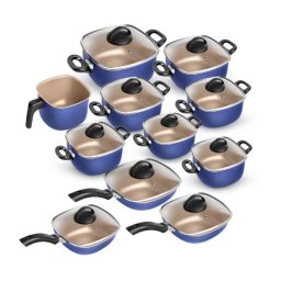 CONJUNTO DE PANELAS LINE LUX 9 PC - ANTIADERENTE - BLUE