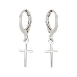 Argola com Pingente de Cruz Liso | CRUCE