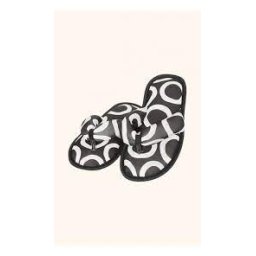 Chinelo feminino Lua Lua slipper reto preto e branco 681678