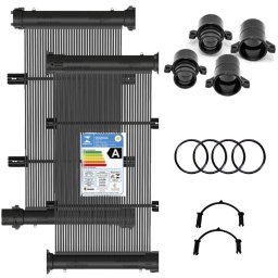 Conjunto 02 Placas e Terminações para Aquecimento Solar de Piscinas até 02m² ou 03 mil litros - KS Aquecedores