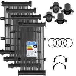 Conjunto 25 Placas e Terminações para Aquecimento Solar de Piscinas até 25m² ou 37mil litros - KS Aquecedores