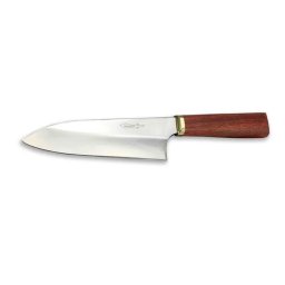 Faca Japonesa 7" Zakharov Deba Bocho Para Canhotos No Estojo De Madeira - Marrom