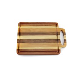 Tábua De Carne Para Churrasco Marchetada Pequena C/ Alça - 39X28cm