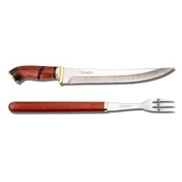 Kit Para Churrasco 10" Zakharov Picanheira Plus Pata De Cavalo Garfo No Estojo De Madeira - Marrom