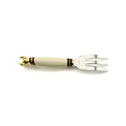 Garfo Para Churrasco Golden Bull 23,5 Cm Zakharov No Estojo De Madeira - Marfim