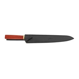 Bainha De Couro Zakharov Cor Preta Yanagiba Bocho 11" Para Destros
