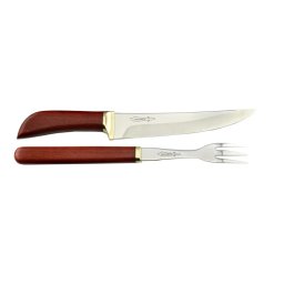 Kit Para Churrasco 8” Zakharov Picanheira Garfo No Estojo De Madeira - Marrom