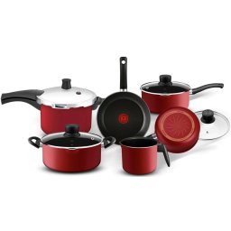 KIT PANELAS 6 PC C/ PANELA DE PRESSÃO ANTIADERENTE ROCHEDO – VERMELHO