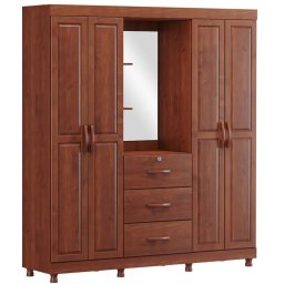 GUARDA ROUPA 4 PORTAS 3 GAVETAS CAPELA FINESTRA BRONZE