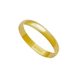 Aliança de Ouro 18k 750 Largura 2.90mm Altura 0.60mm
