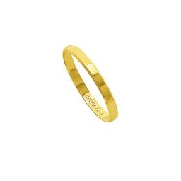 Aliança de Ouro 18k 750 Largura 2.30mm Altura 0.60mm