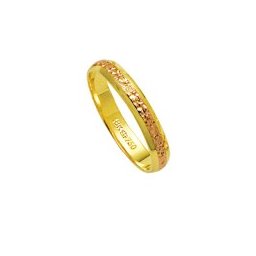 Aliança de Ouro 18k 750 e Ouro Vermelho Largura 3.50mm Altura 1.00mm