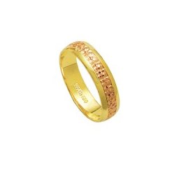 Aliança de Ouro 18k 750 e Ouro Vermelho Largura 5.00mm Altura 1.00mm