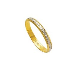 Aliança de Ouro e Ouro Branco 18k 750 Largura 2.80mm Altura 1.00mm