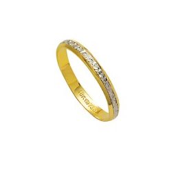 Aliança de Ouro e Ouro Branco 18k 750 Largura 2.80mm Altura 1.00mm