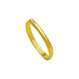 Aliança de Ouro 18k 750 com 1 Brilhante de 1.15 Pontos Largura 2.30mm Altura 0.80mm