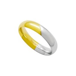 Aliança Anatômica de Ouro e Ouro Branco 18k 750 Largura 5.00mm Altura 2.20mm