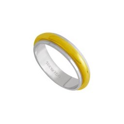 Aliança de Ouro e Ouro Branco 18k 750 Largura 5.00mm Altura 2.00mm