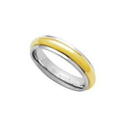 Aliança Anatômica de Ouro e Ouro Branco 18k 750 Largura 5.00mm Altura 2.50mm