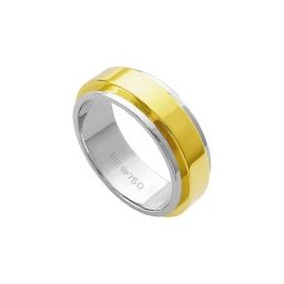 Aliança de Ouro e Ouro Branco 18k 750 Largura 7.00mm Altura 2.20mm