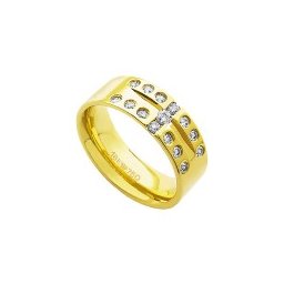 Aliança Anatômica de Ouro 18k 750 com 12 Brilhantes de 2.25 Pontos, 2 Brilhantes de 3.50 e 1 Brilhante de 6.00 Pontos Largura 7.50mm Altura 2.00mm