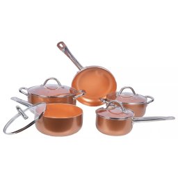 JOGO DE PANELAS DE INDUÇAO ANTIADERENTE 5 PC C/ CABO INOX