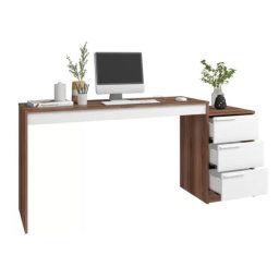 MESA PARA ESCRITORIO ESCRIVANINHA C/ 3 GAVETAS CASTANHO/BRANCO