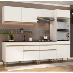COZINHA COMPLETA VENEZZ 5PC C/ ARMARIO E BALCAO - BRANCO