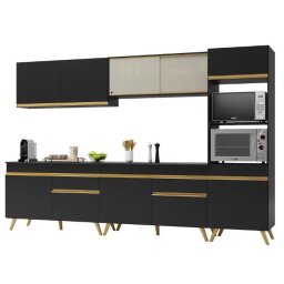 COZINHA COMPLETA VENNE 5 PC C/ ARMARIO E BALCAO - PRETA