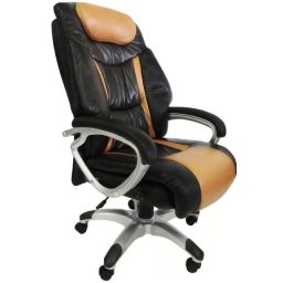 CADEIRA OFFICE PRESIDENTE EM COURO RECLINAVEL - MARROM